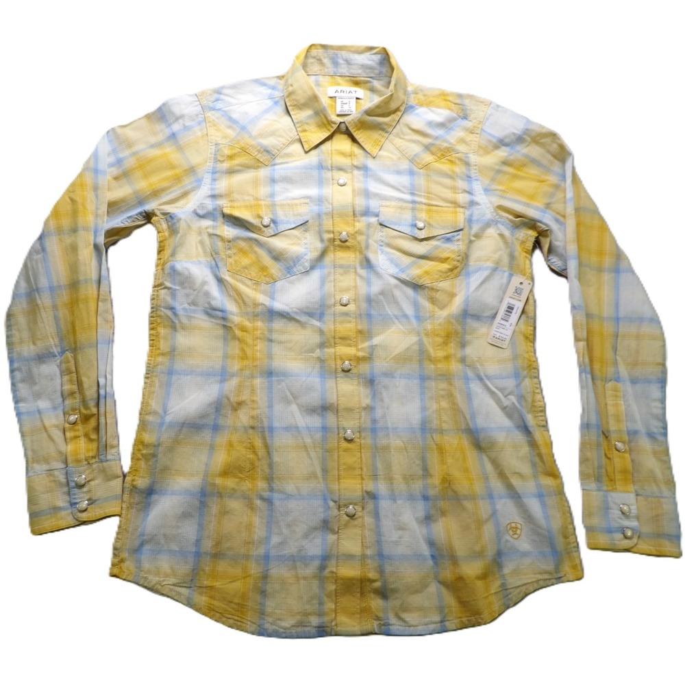 Ariat Daisy Snap Long Sleeves Shirt Women S Honeybee Plaid Cotton Western Pearl
